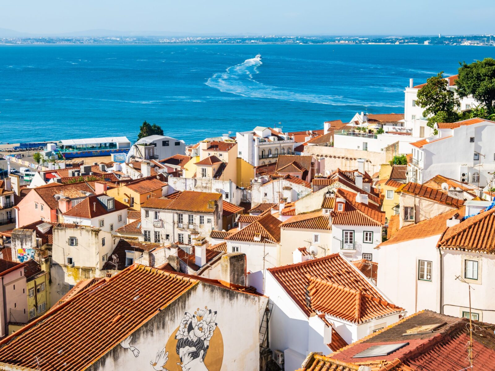 View,Of,Lisbon,Old,Town,Alfama,District,With,Houses,Clay