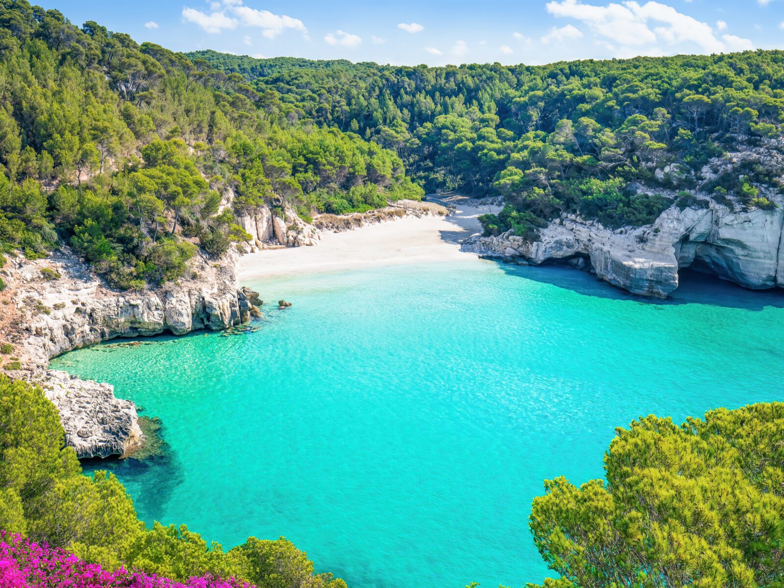 An,Elevated,View,Of,The,Beach,At,Cala,Mitjana,,Menorca,
