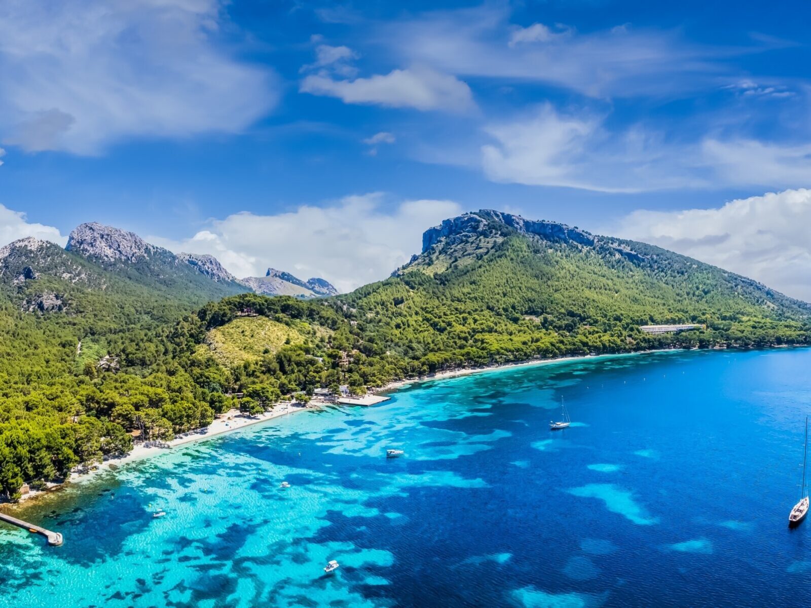 Aerial,View,With,Playa,De,Formentor,(cala,Pi,De,La