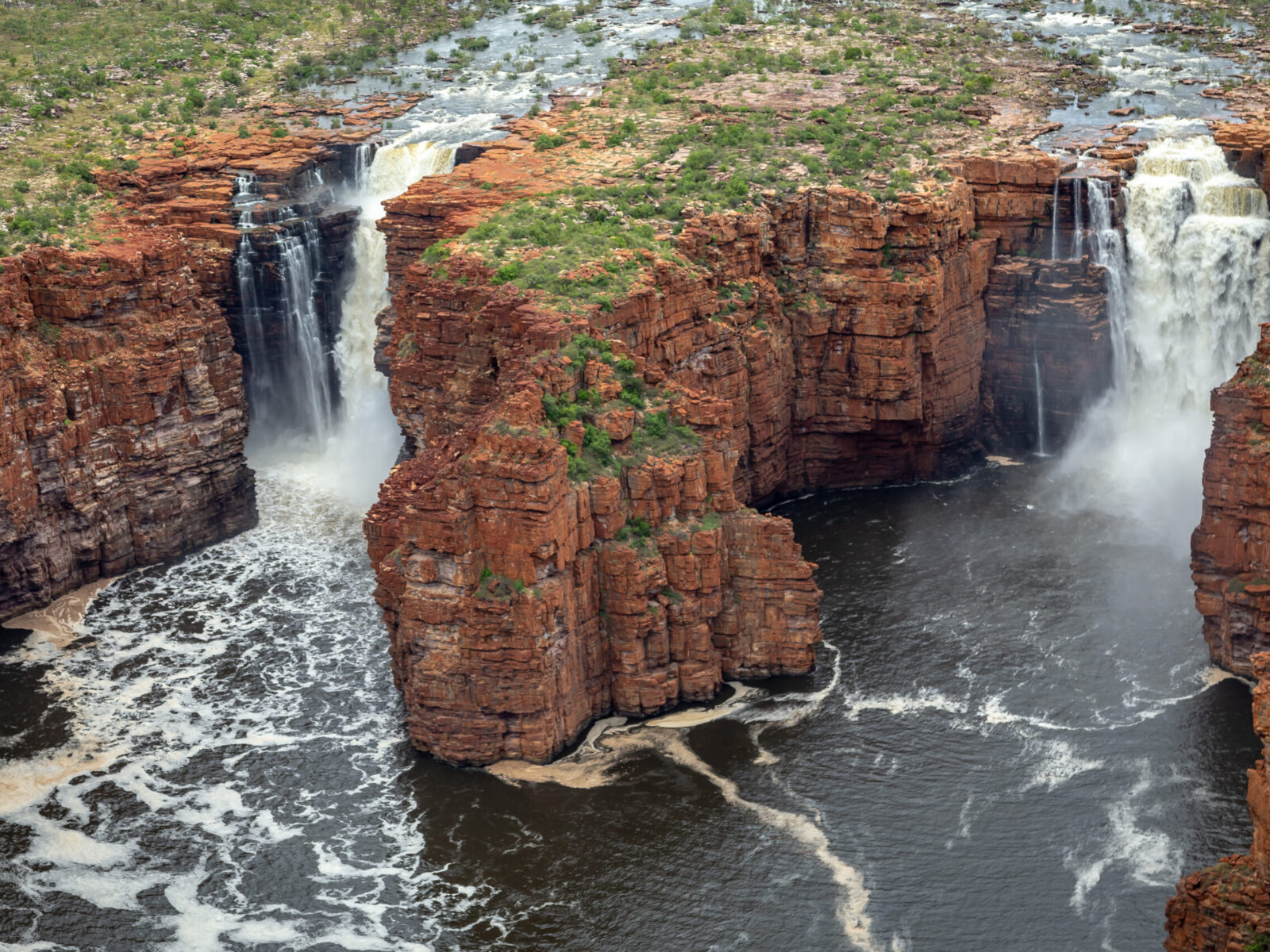 Landscape,Aerial,View,Of,The,Twin,King,George,Falls,,Kimberley,