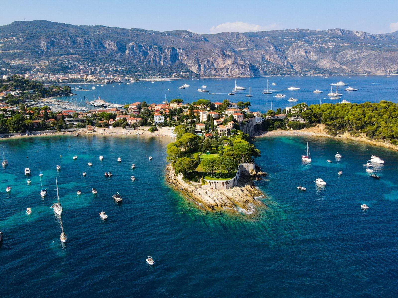 Aerial,Drone,View,Of,Saint-jean-cap-ferrat,,French,Riviera,(côte,D’azur),,France.