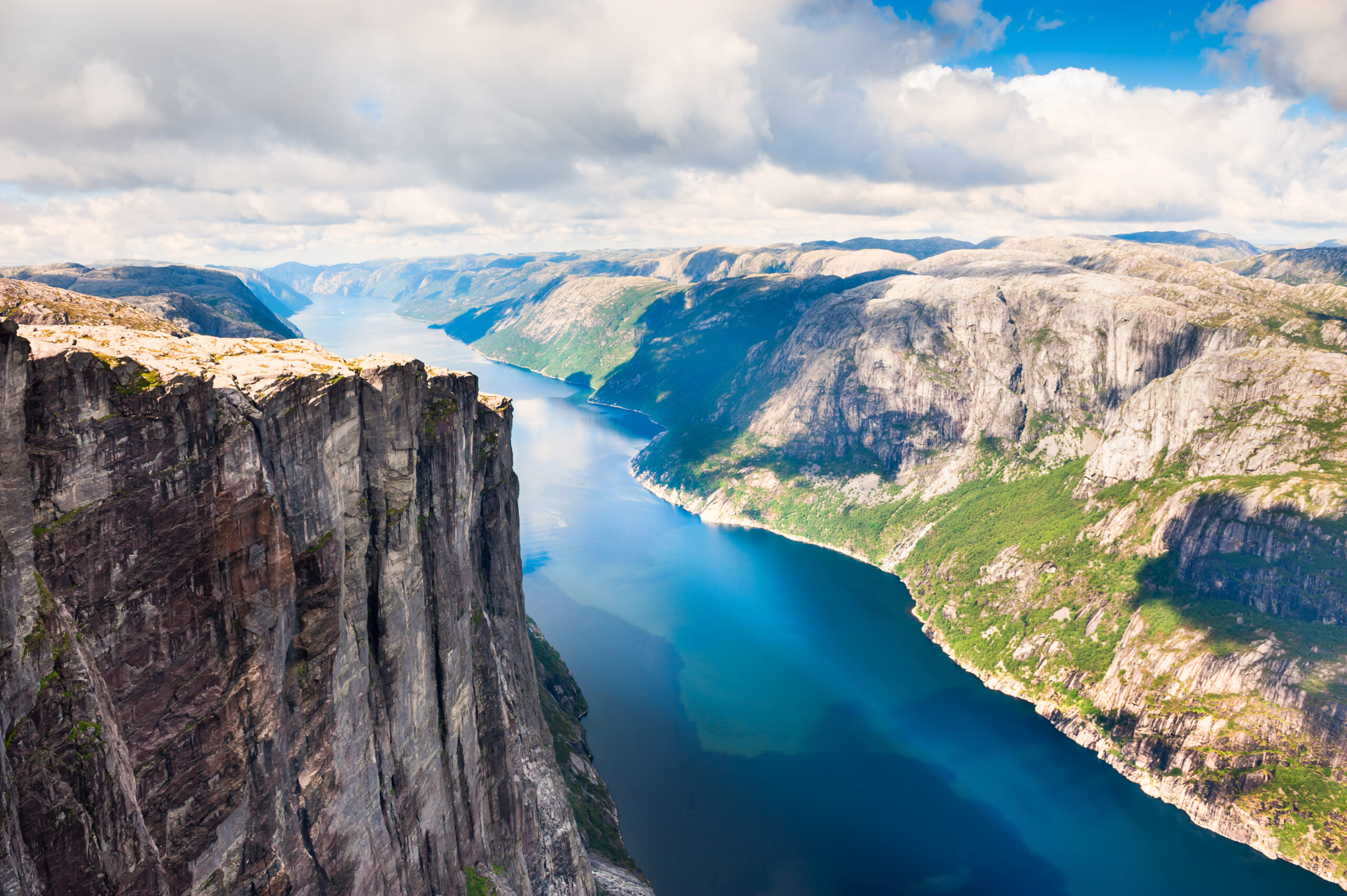 View,Of,Lysefjord,And,Kjerag,Mountain,,Famous,Landmark,In,Norway.