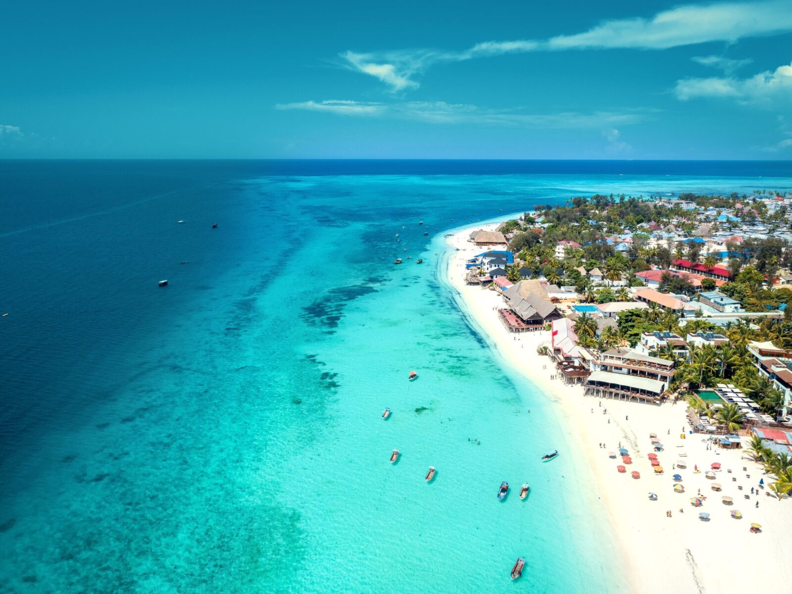 Aerial,View,Of,Nungwi,Beach,In,Zanzibar,,Tanzania,With,Luxury