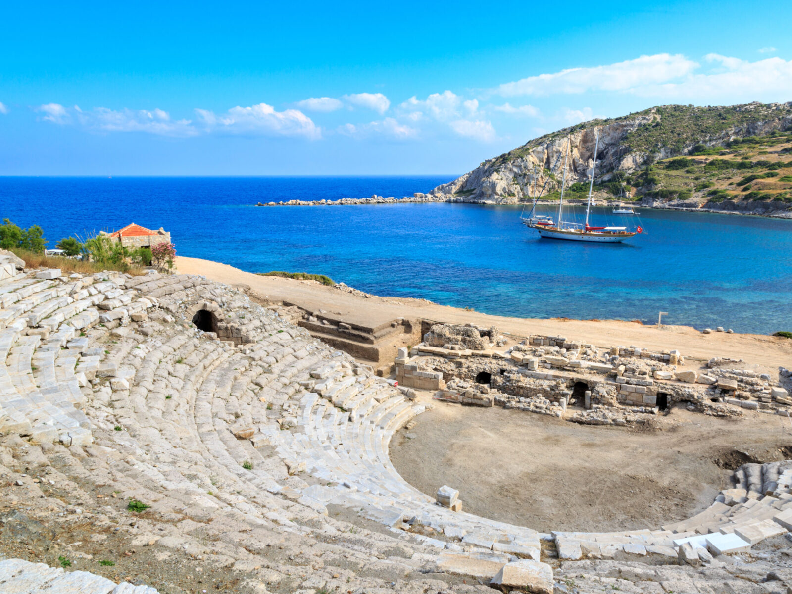 Amphitheater,Of,Ancient,Greek,City,Knidos,In,Datca,,Turkey