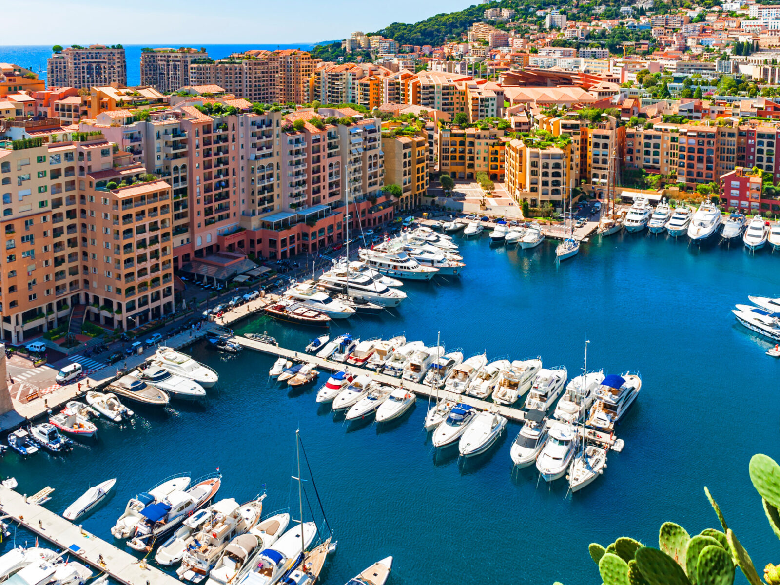 View,Of,Marina,With,Docked,Boats,In,Monaco,City,,Monaco