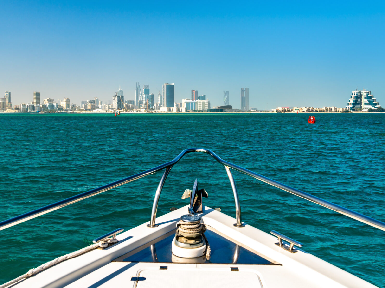 Skyline,Of,Manama,From,The,Persian,Gulf.,The,Capital,Of