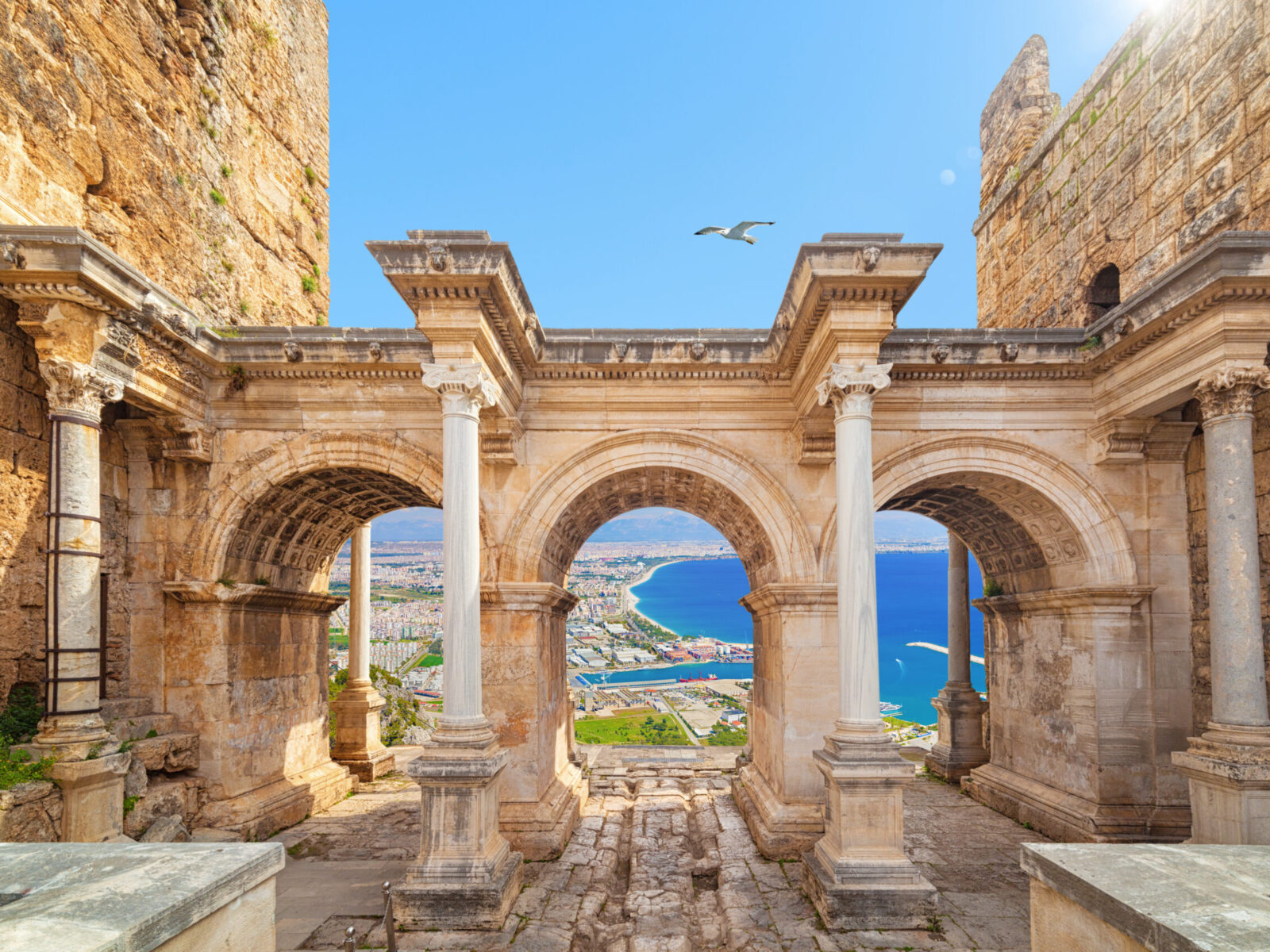 Welcome,To,Amazing,Antalya,Concept.,Collage,Of,Famous,Landmarks:,Hadrian’s