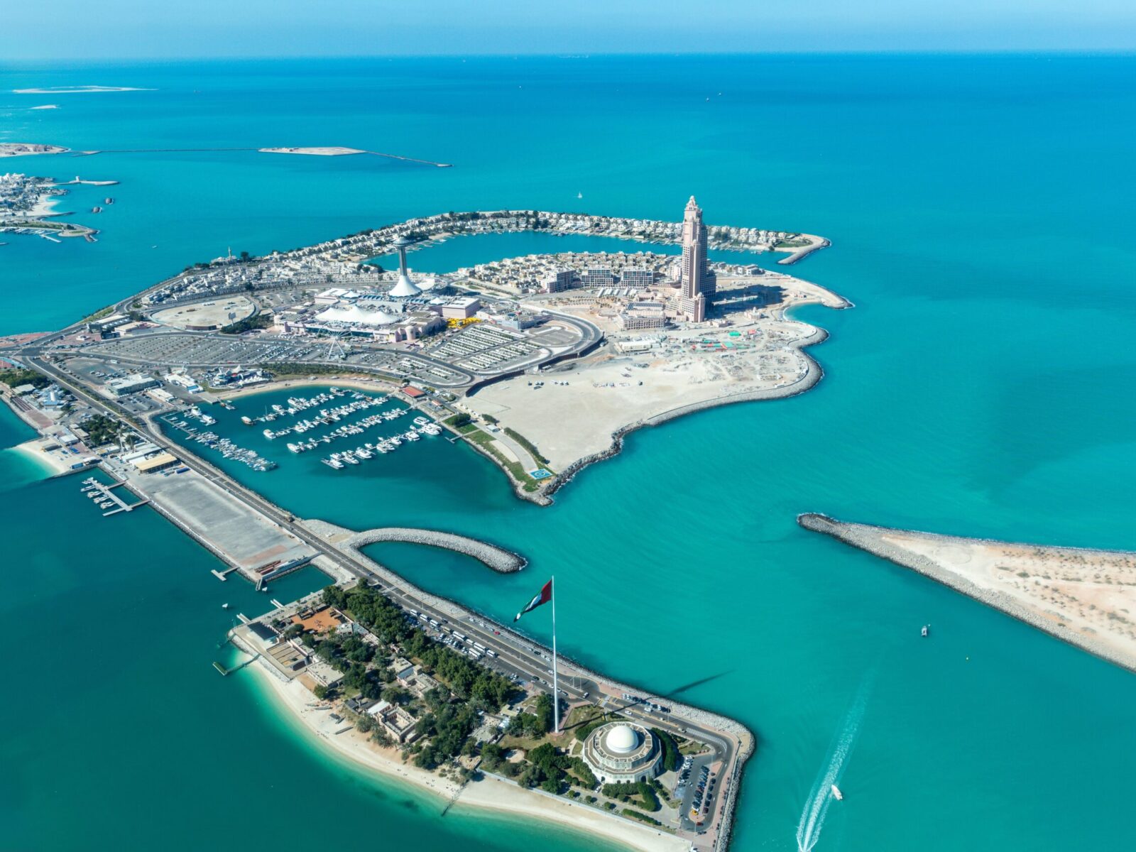 Aerial,View,Of,Marina,Mall,,Marina,Village,And,Boats,And