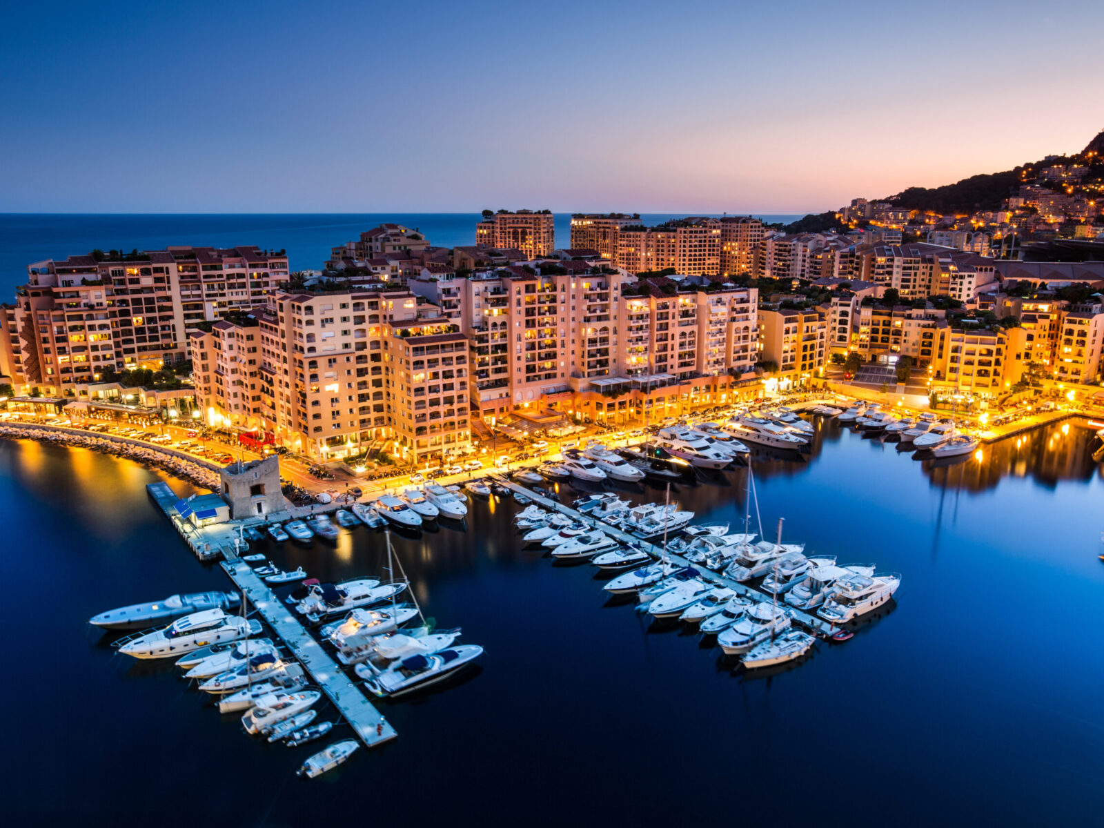 Night,View,On,Fontvieille,And,Monaco,Harbor