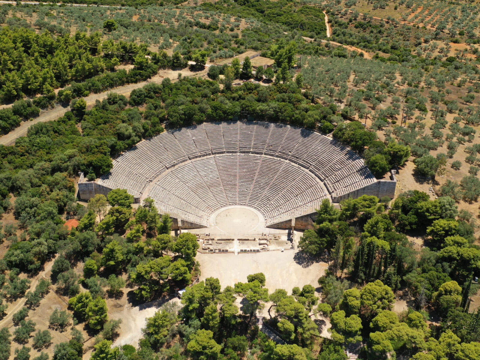 Aerial,Drone,Photo,Of,Massive,Ancient,Theatre,Of,Epidaurus,Or