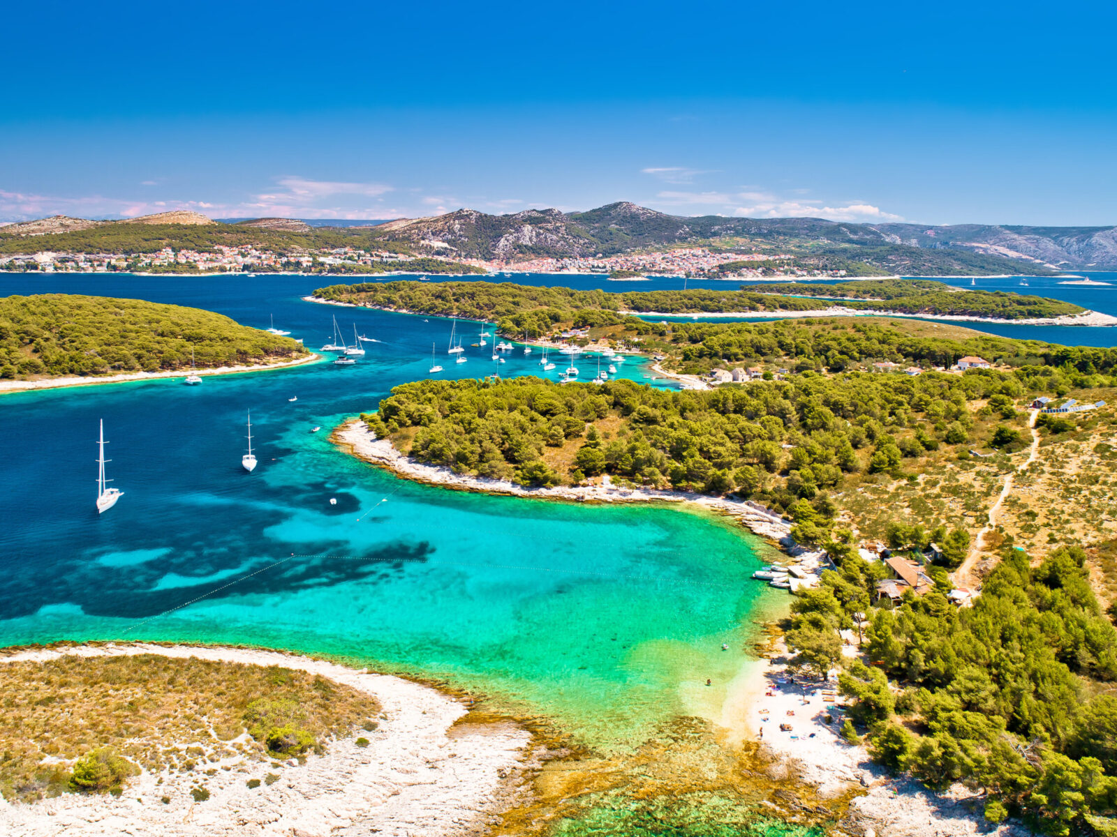 Pakleni,Otoci,Sailing,Destination,Arcipelago,Aerial,View,,Hvar,Island,,Dalmatia