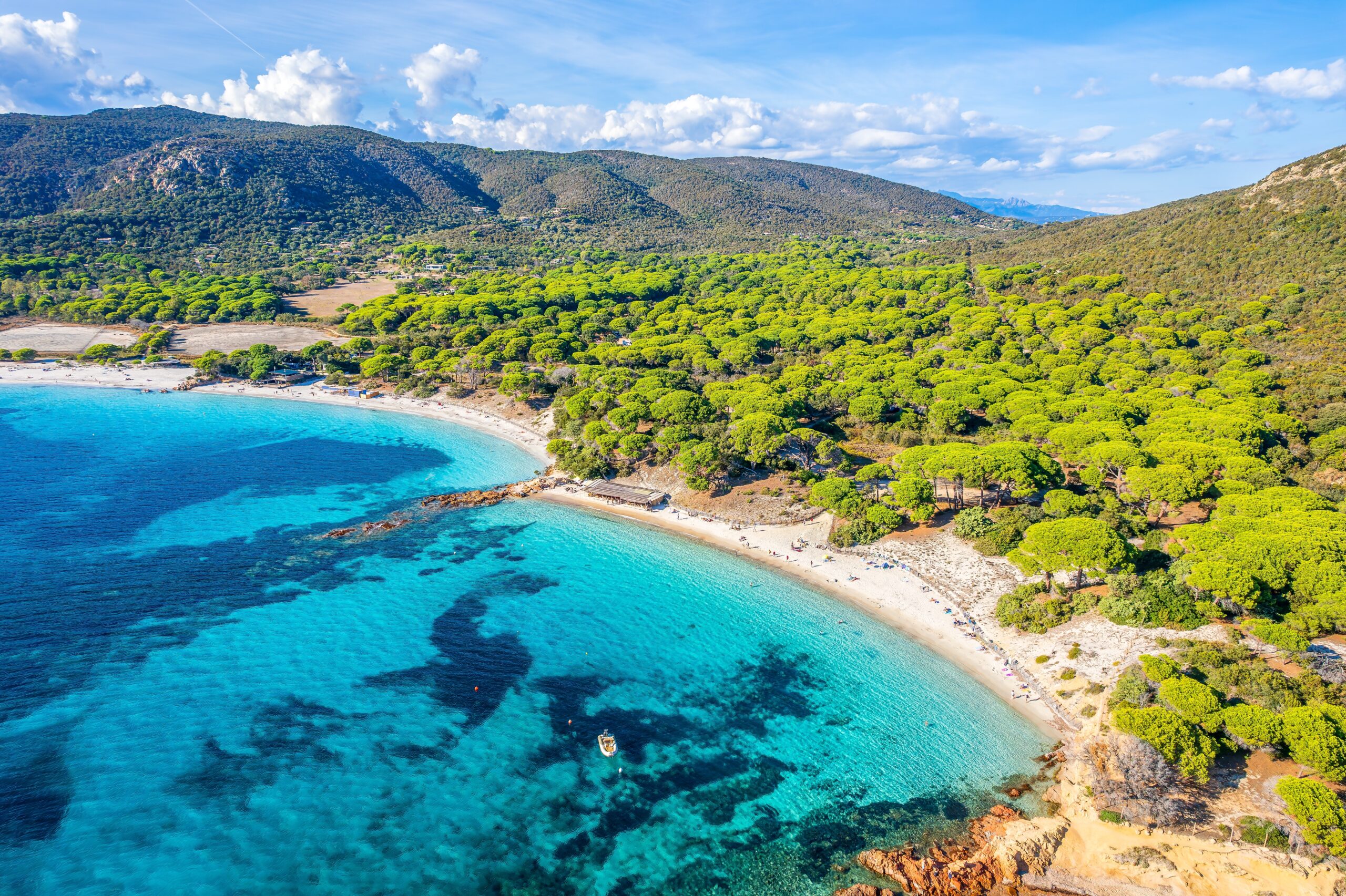 Aerial,View,With,Palombaggia,Beach,In,Corsica,Island,,France