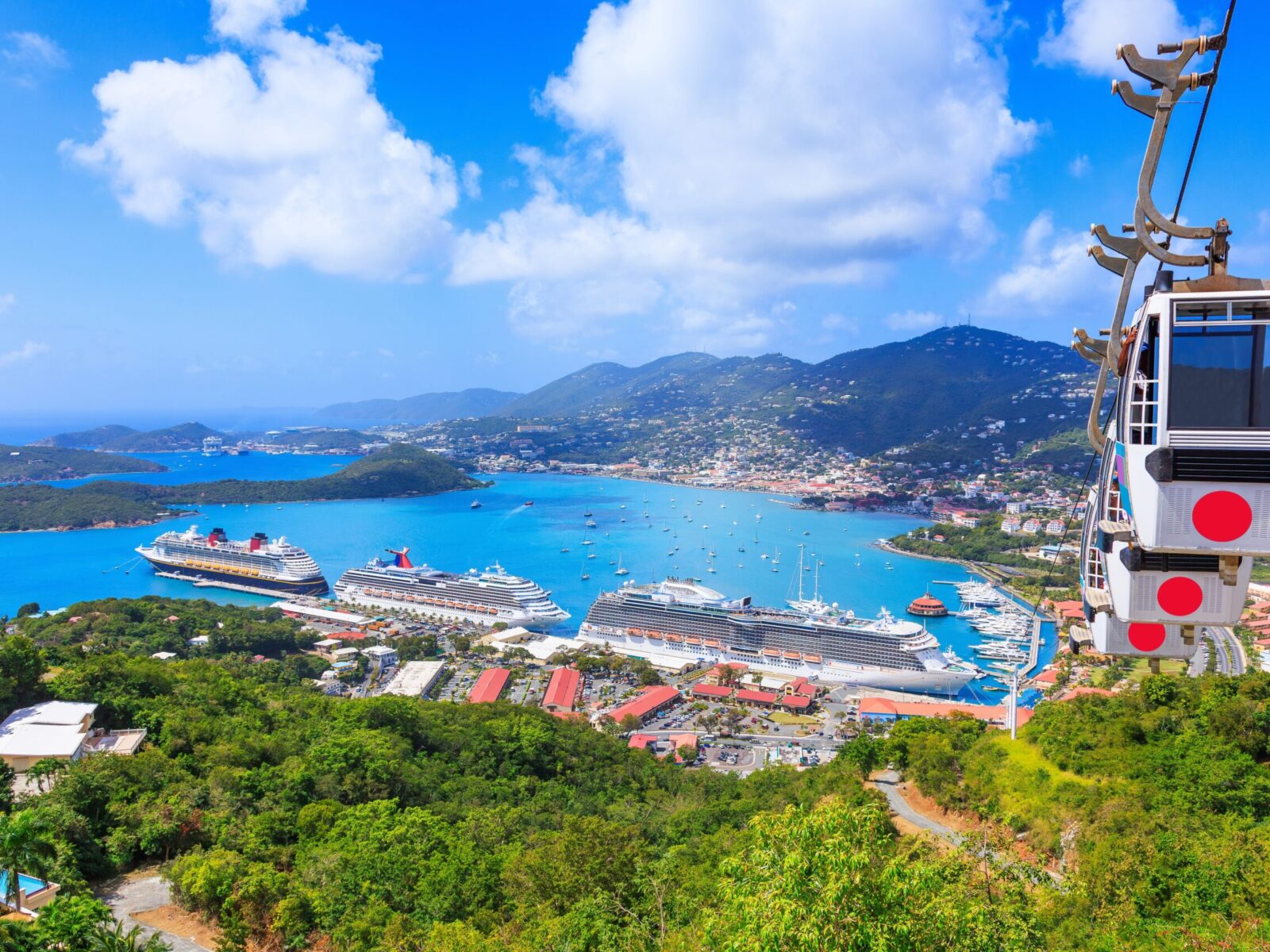 Caribbean,,St,Thomas,Us,Virgin,Islands.,Panoramic,View.
