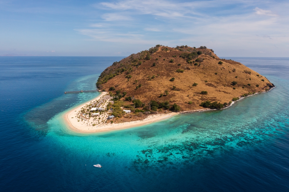 Labuan,Bajo,,Indonesia:,Aerial,View,Of,An,Idyllic,Island,Surrounded