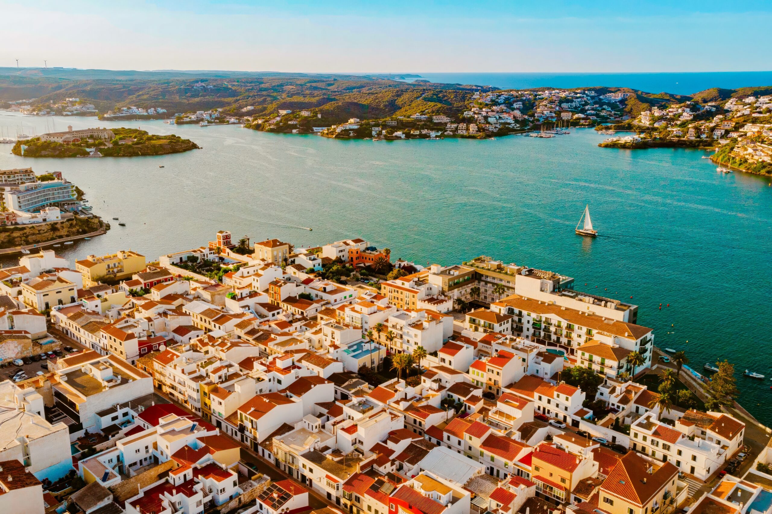 Aerial,View,Of,Es,Castell,Traditional,Town,On,The,Menorca