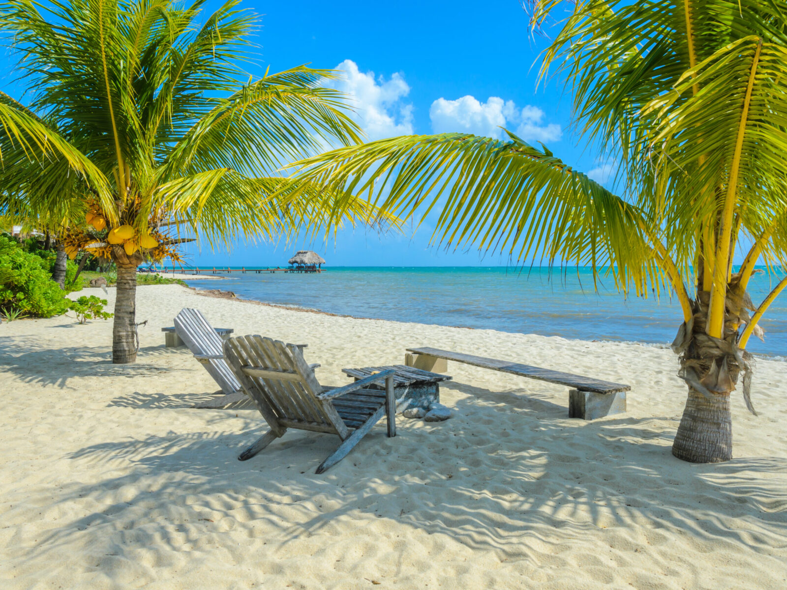 Paradise,Beach,In,Placencia,,Tropical,Coast,Of,Belize,,Caribbean,Sea,